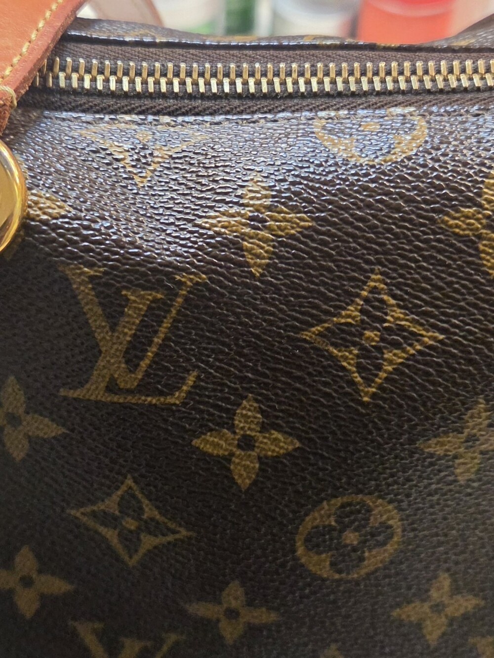 Louis Vuitton Monogram Canvas Shoulder Tote in Brown and Tan Leather - Picture 11 of 16